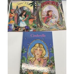 Vintage Set Of 3 Of Fairy Tale Classics Books Snow White Little Red Riding Hook